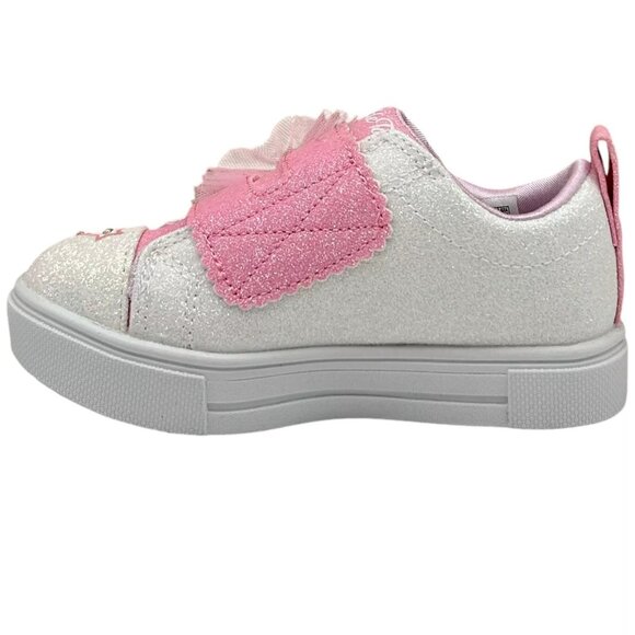 Skechers Toddler Girl's Twinkle Toes Slip-on Sneakers Size 7 White/Pink Glitter - Picture 5 of 12